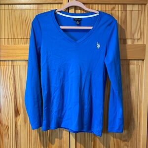 Fitted Blue Long Sleeve Tee